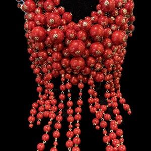Elegant Red Beaded Necklace